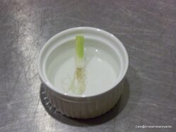 White part of Spring onion Chopped and placed in water to re sprout